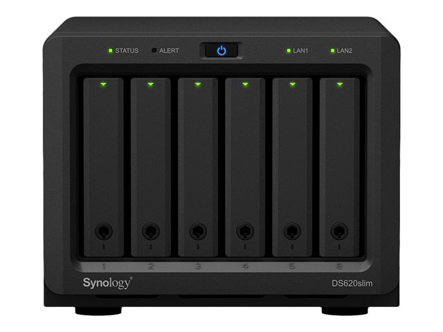 Synology Disk Station DS620slim - NAS server - 6 bays - SATA 6Gb/s - RAID RAID 0, 1, 5, 6, 10, JBOD - RAM 2 GB - Gigabit Ethernet - iSCSI support