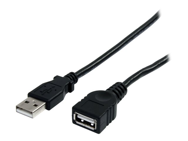 StarTech 10 ft Black USB 2.0 Extension Cable A to A - 10ft USB 2.0 Extension Cable - 10ft USB male female Cable (USBEXTAA10BK) - USB extension cable - USB (M) to USB (F) - USB 2.0 - 3 m - black - for P/N: 35FCREADBK3, ICUSB2321F, ICUSB232PRO, ICUSB232V2,