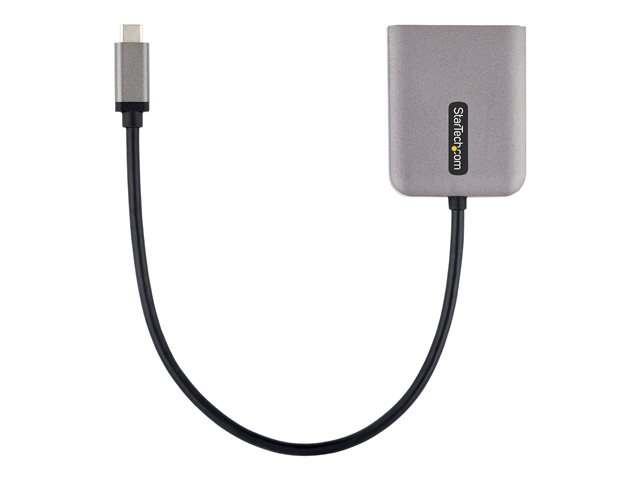 Startech 2-Port USB-C MST Hub, USB Type-C to 2x DisplayPort Multi-Monitor Adapter for Laptop, Dual-DP up to 4K 60Hz w/ DP 1.4 Alt Mode & DSC, HDR, 1ft (30cm) Cable, USB Bus-Powered - Multi-Stream Transport Hub (MST14CD122DP) - Video/audio splitter - 2 x D