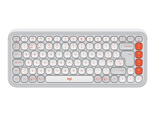 Logitech POP Icon Keys - keyboard - QWERTY - UK - off white, orange Input Device