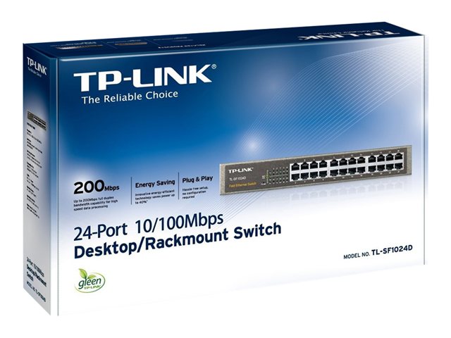 TP-Link TL-SF1024D 24 p 10/100M Switch, 13 inch rack-mount