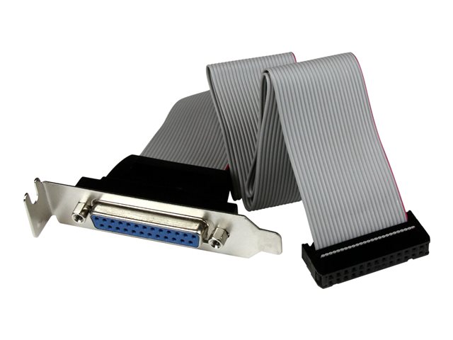 StarTech.com Low Profile 16in Parallel Port Header Cable Adapter w/ Bracket - DB25 to IDC26 Parallel Port Bracket DB-25 (F) to IDC 26 (F) (PLATE25F16LP) - parallel panel - DB-25 to 26 PIN IDC - 40.64 cm