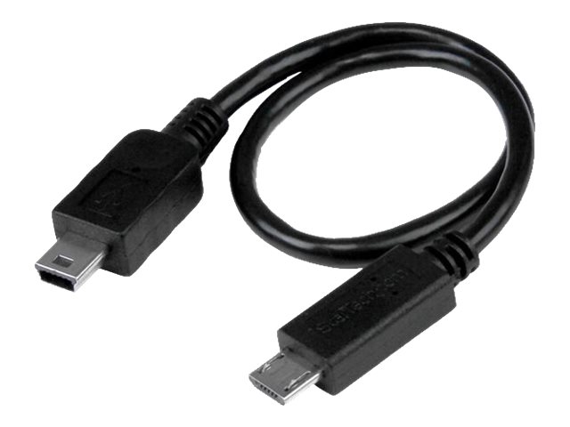 8IN MICRO USB TO MINI USB OTG CHARGE + SYNC CABLE 28/24 AWG