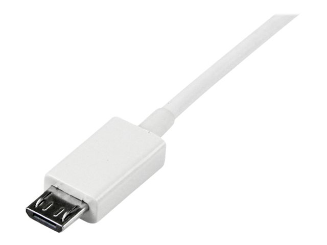 StarTech 3.3 ft. (1 m) USB to Micro USB Cable - USB 2.0 A to Micro B - White - Micro USB Cable (USBPAUB1MW) - USB cable - Micro-USB Type B (M) to USB (M) - USB 2.0 - 1 m - molded - white - for P/N: USBEXTPAA1MW, USBEXTPAA2MW, USBEXTPAA3MW, USBPAUB2MW, USB