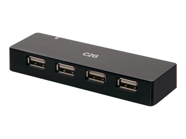 C2G 4-Port USB-A Hub with 5V 2A Power Supply - Hub - 4 x USB 2.0 - desktop