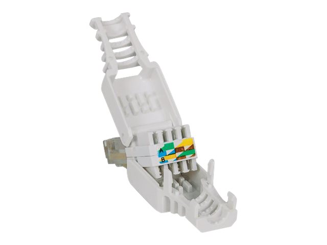 Intellinet RJ45 Modular Plug, Toolless Connector, Cat5/5e/6, 22-26 AWG solid and stranded UTP cables - network connector - grey