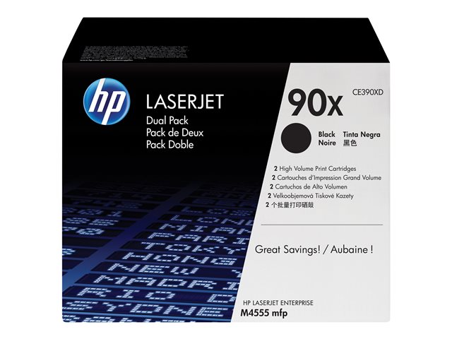 HP 90X - CE390XD - 2 x Black - Toner cartridge - High Yield - For LaserJet Enterprise 600 M602, 600 M603, M4555
