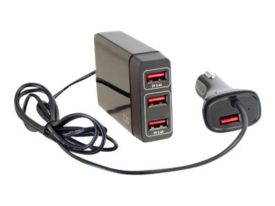 C2G Car Charger with Extension for Passengers car power adapter - USB