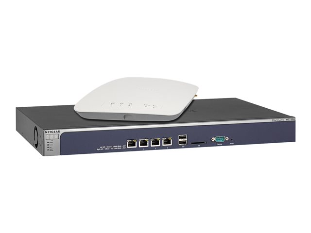 NETGEAR WB7500 Wireless Controller Bundle - Wireless network management device - 1GbE, PPP - AC 100/230 V - 1U - with 5 x NETGEAR ProSafe Business 2 x 2 Dual Band Wireless-AC Access Point WAC720