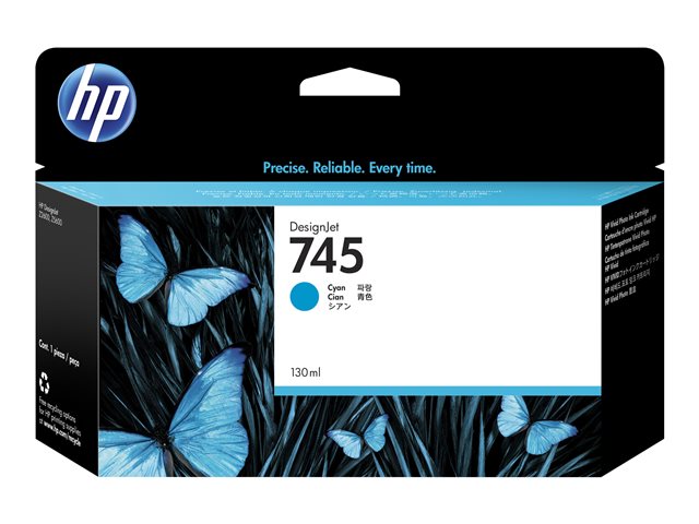 HP 745 - 130 ml - cyan - original - DesignJet - ink cartridge - for DesignJet Z2600 PostScript, Z5600 PostScript