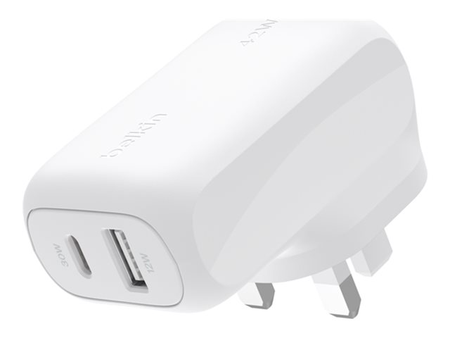 BOOSTCHARGE 42W - 30W USB-C PD PPS+12W USB-A DUAL WALL CHARGER