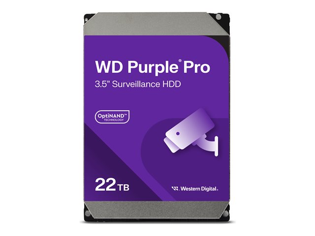WD Purple Pro WD221PURP - Hard drive - 22 TB - surveillance, smart video - internal - 3.5" - SATA 6Gb/s - 7200 rpm - buffer: 512 MB