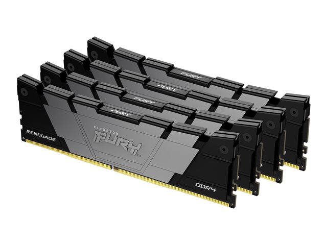 Kingston FURY Renegade - DDR4 - kit - 32 GB: 4 x 8 GB - DIMM 288-pin - 3200 MT/s / PC4-25600 - CL16 - 1.35 V - unbuffered - non-ECC - black