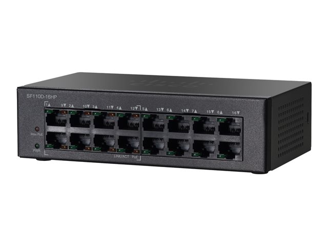 Cisco Small Business SF110D-16HP - switch - 16 ports - unmanaged