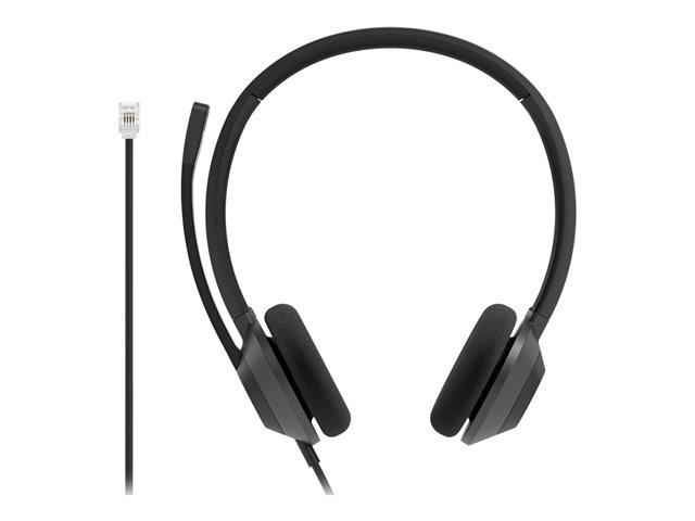 HEADSET 322 WIRED DUAL ON-EAR CARBON BLACK RJ9