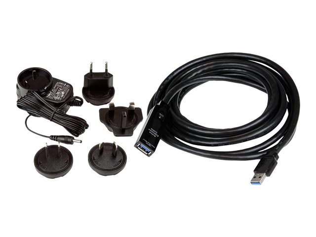 StarTech 3m USB 3.0 Active Extension Cable - M/F - 3m USB 3.0 Extension Cable - USB 3.0 repeater Cable (USB3AAEXT3M) - USB extension cable - USB Type A (M) to USB Type A (F) - USB 3.0 - 3 m - active - black - for P/N: PEXUSB3S42V, PEXUSB3S44V, ST7300USB3B