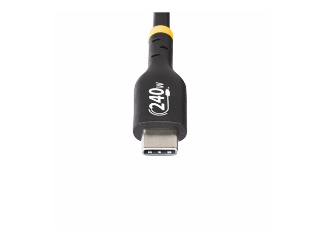 StarTech 2m USB C Charging Cable, USB-IF Certified USB-C Cable, 240W - USB cable - USB-C (M) to USB-C (M) - USB 2.0 - 48 V - 5 A - 2 m - extended power range (EPR), USB Power Delivery (240W), Power Delivery 3.1 support - black