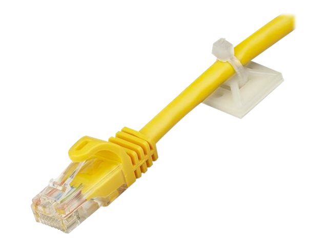 StarTech.com 100 Pack Cable Tie Mounts with Adhesive Tape for 0.18 in. (4.6 mm) Wide Ties, Nylon/Plastic Zip Tie Mounts, Electrical/Network Cable Wrap Mounts / 94V-2 Fire & UL Rated TAA - Nylon 66 Zip Tie Mount (CBMCTM2) - cable tie mount - TAA Compliant