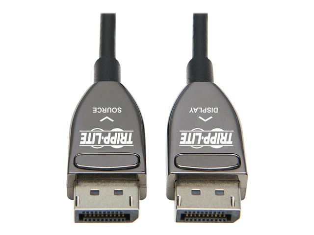 Eaton Tripp Lite Series DisplayPort Active Optical Cable (AOC) - UHD 8K 60 Hz, HDR, CL3 Rated, Black, 20 m (65 ft.) - DisplayPort cable - DisplayPort (M) to DisplayPort (M) - DisplayPort 1.4 - 20 m - Active Optical Cable (AOC), 8K UHD (7680 x 4320) suppor