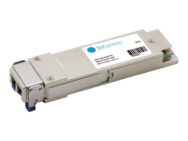 TriCentric - QSFP+ transceiver module (equivalent to: Cisco QSFP-40G-SR-BD) - 40GbE - 40GBASE-SR - LC multi-mode - up to 150 m - 832-918 nm - TAA Compliant - for Cisco ASR 9001, 9006, 9010, Nexus 93108TC-EX, 93180YC-FX, 9336C-FX2, 9372PX-E