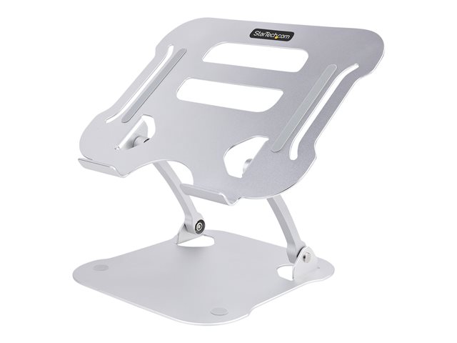 StarTech.com Laptop Stand for Desk, Ergonomic Laptop Stand Adjustable Height, Aluminum, Portable, Supports up to 22lb (10kg), Foldable Laptop Holder for Desk - Angled Notebook Computer Riser/Lift (ADJ-LAPTOP-RISER) - Notebook stand - desk mountable - silv