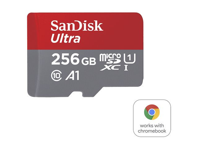 SanDisk Ultra - Flash memory card (microSDXC to SD adapter included) - 256 GB - A1 / UHS Class 1 / Class10 - microSDXC UHS-I