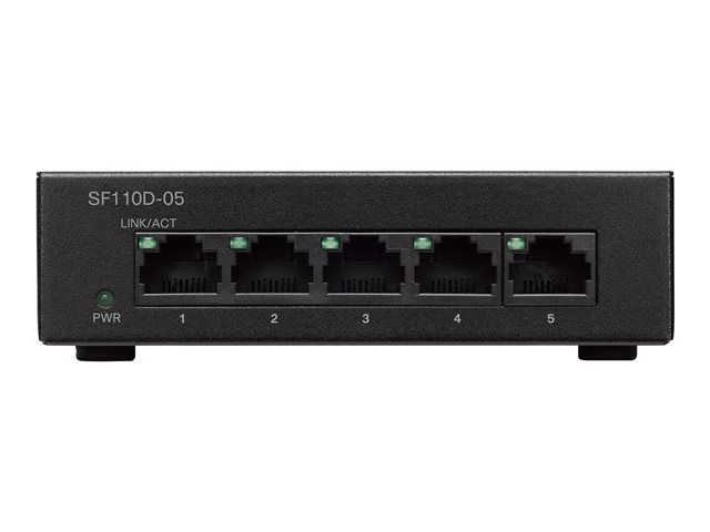 Cisco Small Business SF110D-05 - Switch - unmanaged - 5 x 10/100 - desktop, wall-mountable - DC power
