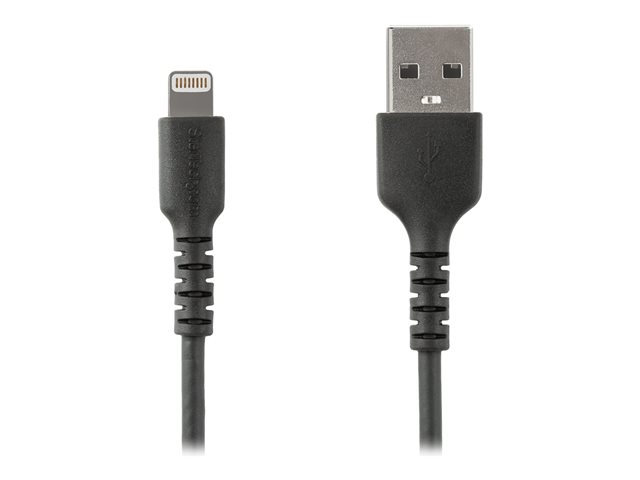 StarTech.com 6 ft(2m) Durable Black USB-A to Lightning Cable, Heavy Duty Rugged Aramid Fiber USB Type A to Lightning Charger/Sync Power Cord, Apple MFi Certified iPad/iPhone 12 Pro Max - iPhone 7/8/11/11 Pro - Lightning cable - Lightning / USB - 2 m