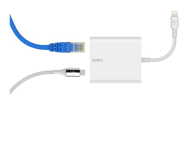 Belkin - network adapter - Lightning - Gigabit Ethernet (PoE) x 1