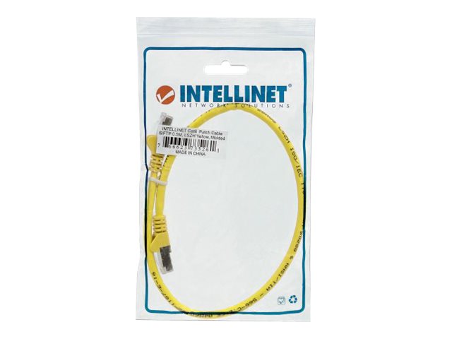 Intellinet Network Patch Cable, Cat6A, 3m, Yellow, Copper, S/FTP, LSOH / LSZH, PVC, RJ45, Gold Plated Contacts, Snagless, Booted, Lifetime Warranty, Polybag - patch cable - 3 m - yellow