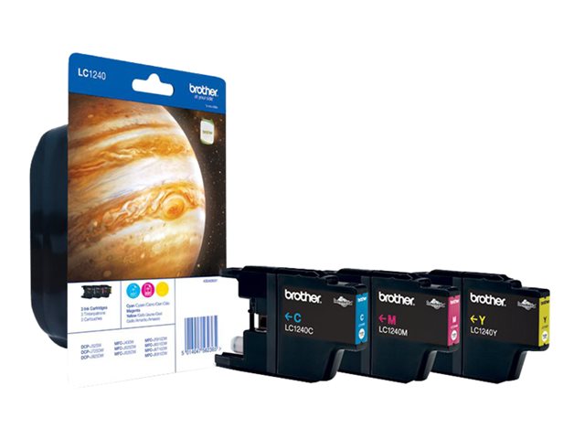 Brother LC1240 Rainbow-Pack - Yellow, cyan, magenta - original - blister with accoustic / electromagnetic alarm - ink cartridge - for Brother DCP-J525, J725, J925, MFC-J430, J5910, J625, J6510, J6710, J6910, J825