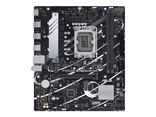 ASUS PRO B760M-R D4 - Motherboard - micro ATX - LGA1700 Socket - B760 Chipset - USB 3.2 Gen 1 - 2.5 Gigabit LAN - onboard graphics (CPU required) - HD Audio (8-channel)