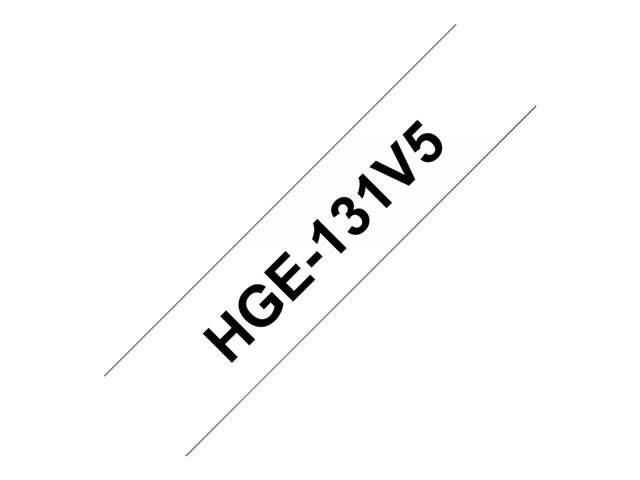Brother HGE-131V5 - laminated tape - 5 cassette(s) - Roll (1.2 cm x 8 m)
