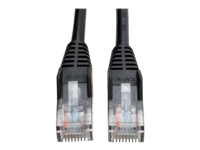 Eaton Tripp Lite Series Cat5e 350 MHz Snagless Molded (UTP) Ethernet Cable (RJ45 M/M), PoE - Black, 3 ft. (0.91 m) - patch cable - 0.9 m - black