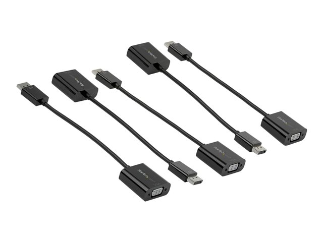 StarTech 5-Pack DisplayPort to VGA Adapter, DisplayPort 1.2 HBR2 to VGA Active Adapter, Digital DP to Analog VGA Video Converter Dongle, DisplayPort Male to VGA Female Monitor Adapter - Active DP 1.2 to VGA (DP2VGA3X5) - Adapter - DisplayPort (M) to HD-15