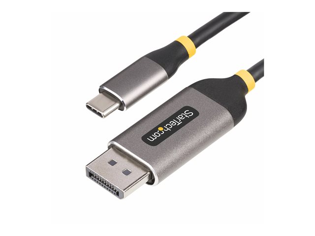 StarTech 10ft (3m) USB-C to DisplayPort Adapter Cable, 8K 60Hz - Adapter cable - USB-C (M) to DisplayPort (M) latched - USB4 / Thunderbolt 3 / Thunderbolt 4 / DisplayPort 1.4 - 3 m - 8K60Hz support, 4K144Hz support - grey, black