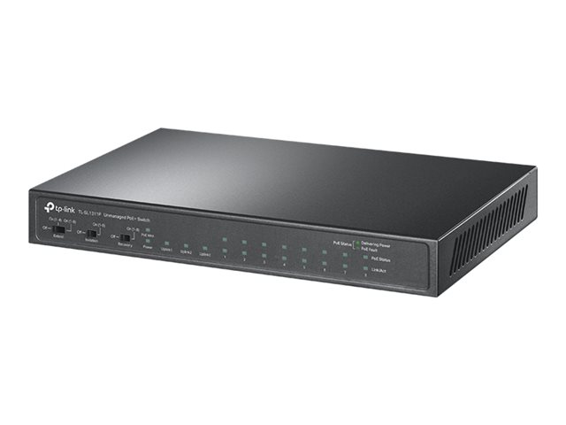 TP-Link TL-SL1311P V1.6 - Switch - unmanaged - 8 x 10/100 (PoE+) + 2 x 10/100/1000 + 1 x 1000Base-X SFP - rack-mountable (65 W)