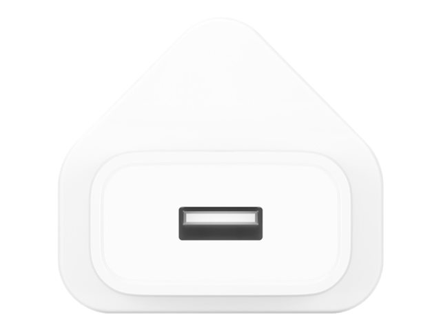 SINGLE USB-A WALL CHARGER WHT