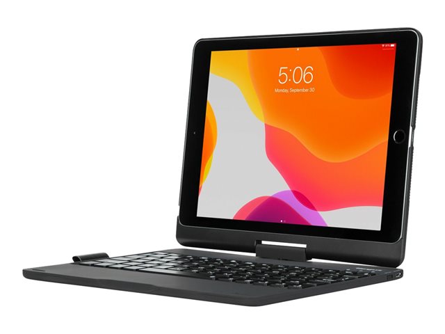 Targus VersaType - Keyboard and folio case - backlit - wireless - Bluetooth 5.1 - QWERTZ - German - black keyboard, black case - B2B - for Apple 10.2-inch iPad, 10.5-inch iPad Air (3rd generation), 10.5-inch iPad Pro