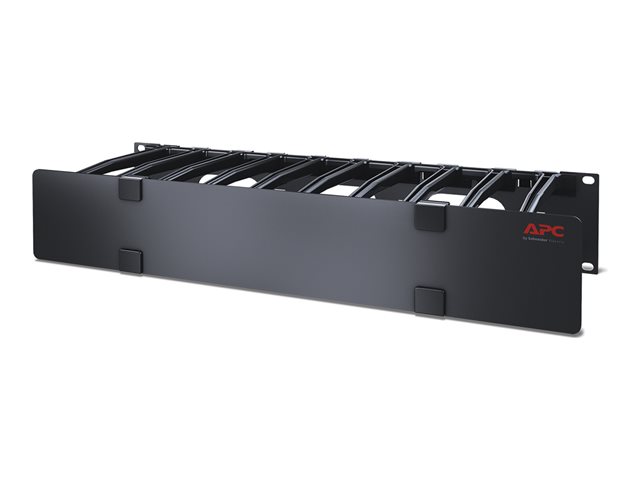 APC Horizontal Cable Manager Single-Sided with Cover - rack cable management panel with cover - 2U - TAA Compliant