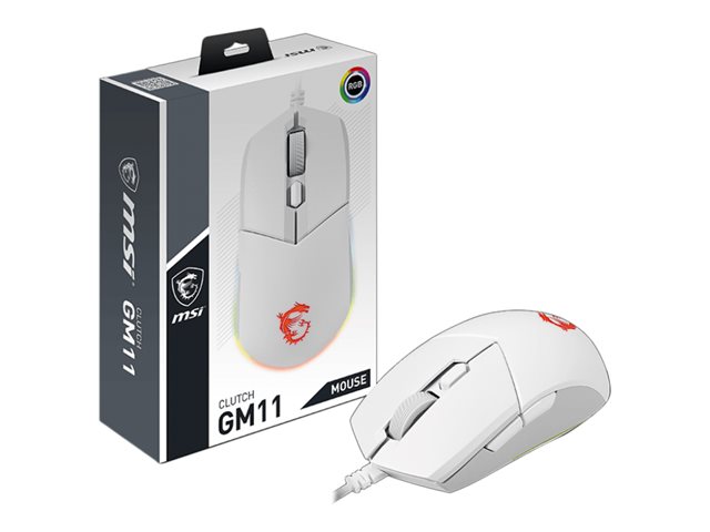 MSI Clutch GM11 - mouse - USB - white