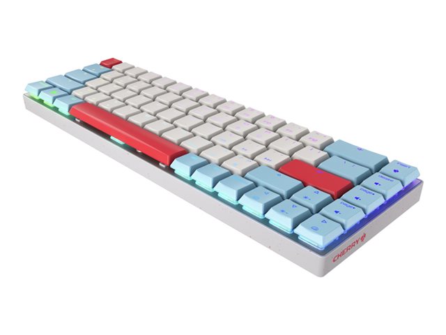 CHERRY MX LP 2.1 - Keyboard - compact - backlit - wireless - 2.4 GHz, Bluetooth 5.2, corded - QWERTY - UK - key switch: CHERRY MX Low Profile - white