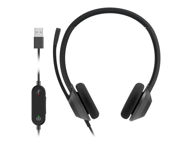 HEADSET 322 WIRED DUAL ON-EAR CARBON BLACK USB-A