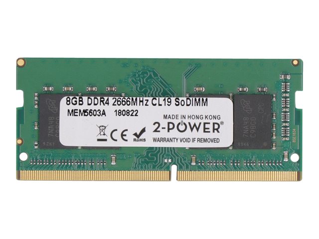 2-Power - DDR4 - 8 GB - DIMM 288-pin - 2666 MHz / PC4-21300 - CL19 - 1.2 V - unbuffered - non-ECC - for Workstation Z2 G4 (non-ECC), Z4 G4 (non-ECC)