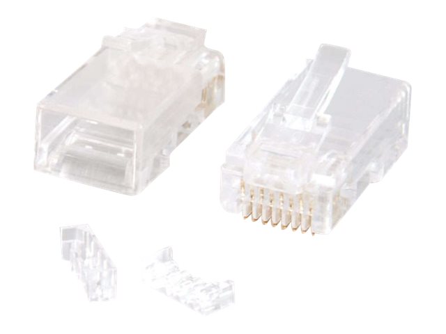 C2G RJ45 Cat5E Modular Plug (with Load Bar) for Round Solid/Stranded Cable - network connector