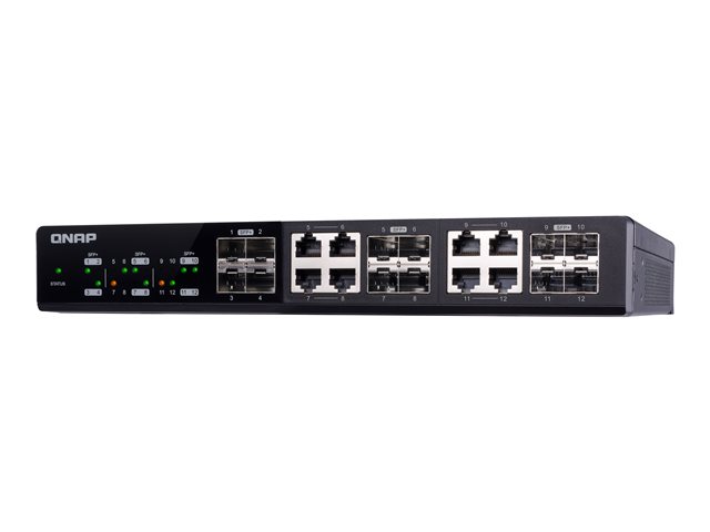 QNAP QSW-M1208-8C - Switch - Managed - 4 x 10 Gigabit SFP+ + 8 x combo 10 Gigabit SFP+/RJ-45 - desktop, rack-mountable
