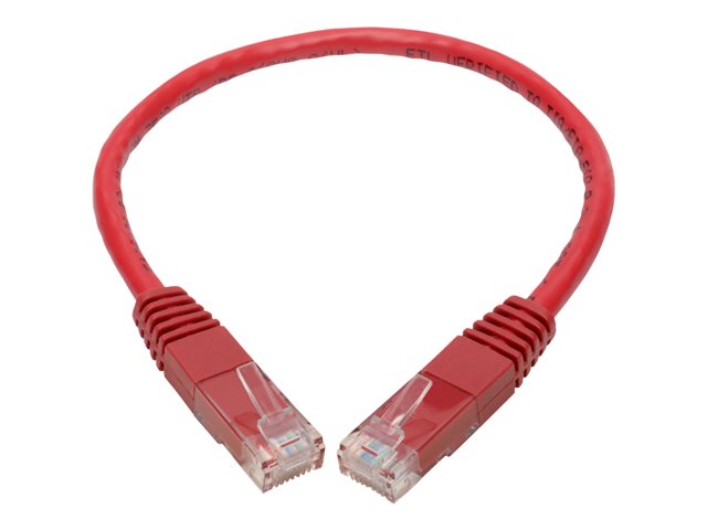 Eaton Tripp Lite Series Cat6 Gigabit Molded (UTP) Ethernet Cable (RJ45 M/M), PoE, Red, 1 ft. (0.31 m) - patch cable - 30 cm - red