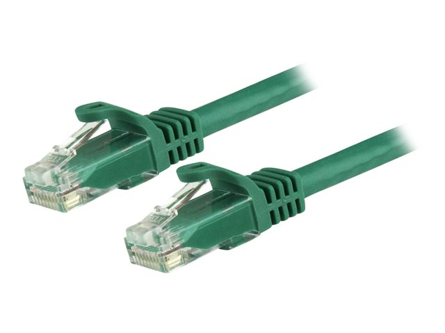 StarTech.com 7.5m CAT6 Ethernet Cable, 10 Gigabit Snagless RJ45 650MHz 100W PoE Patch Cord, CAT 6 10GbE UTP Network Cable w/Strain Relief, Green, Fluke Tested/Wiring is UL Certified/TIA - Category 6 - 24AWG (N6PATC750CMGN) - patch cable - 7.5 m - green