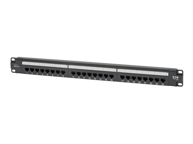 Eaton Tripp Lite Series Cat6 24-Port Patch Panel - PoE+ Compliant, 110/Krone, 568A/B, RJ45 Ethernet, 1U Rack-Mount, TAA - patch panel - 1U - 19" - TAA Compliant