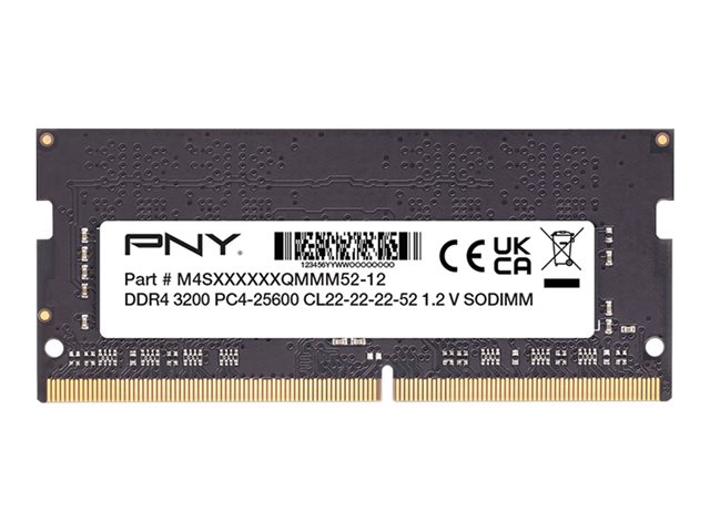 PNY Performance - DDR4 - module - 8 GB - SO-DIMM 260-pin - 3200 MHz / PC4-25600 - CL22 - 1.2 V - unbuffered - non-ECC